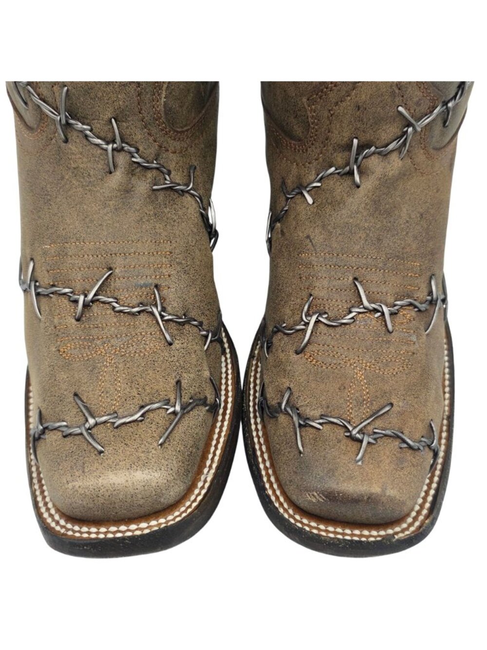 NEW Corral Barbed Wire Womens 8.5M A3815 Leather Cowboy Cowgirl Western Boots - Picture 2 of 16